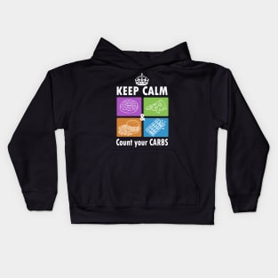 Keep calm and count your carbs - diabetes diabetic funny Kids Hoodie